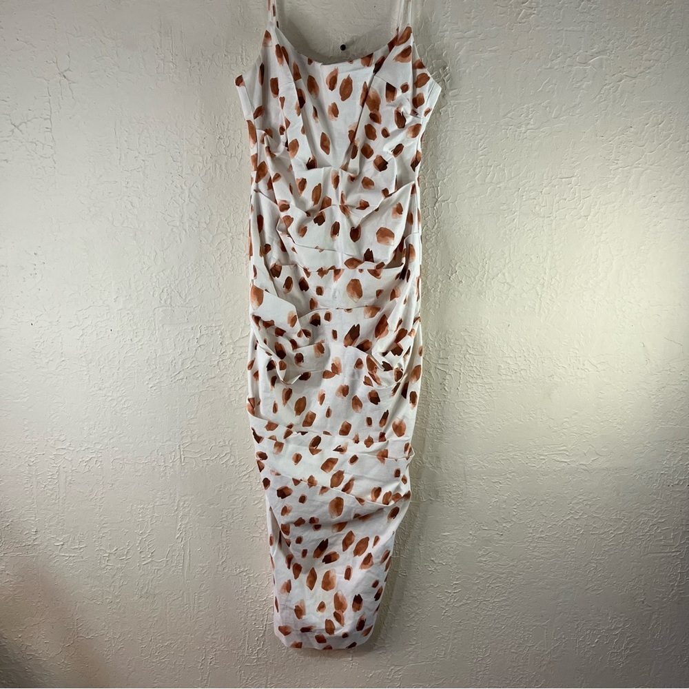 Significant Other Claude Ruched Midi Dress in Caramel Petal